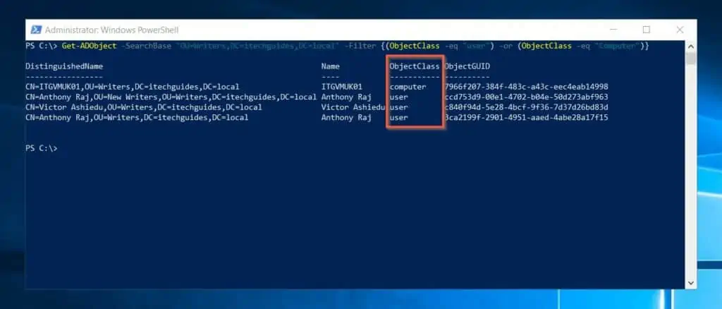 How To Get AD Object's In An OU With The Get-ADObject PowerShell Command