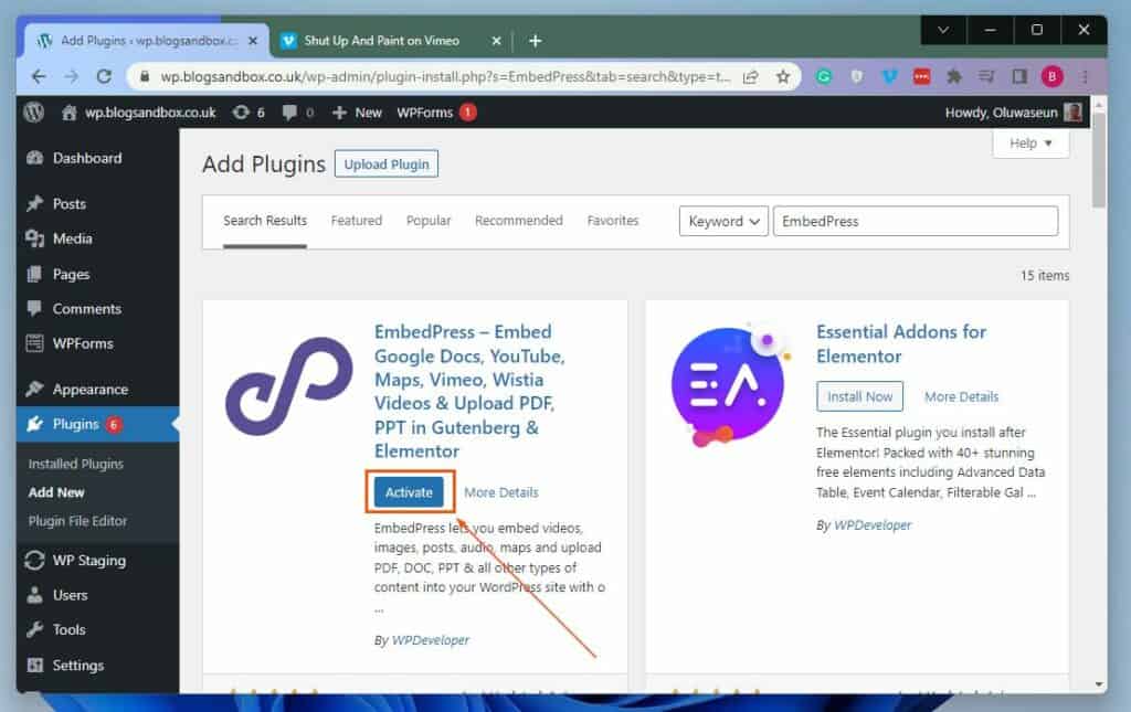 Embed A Vimeo Video In WordPress Using A Plugin