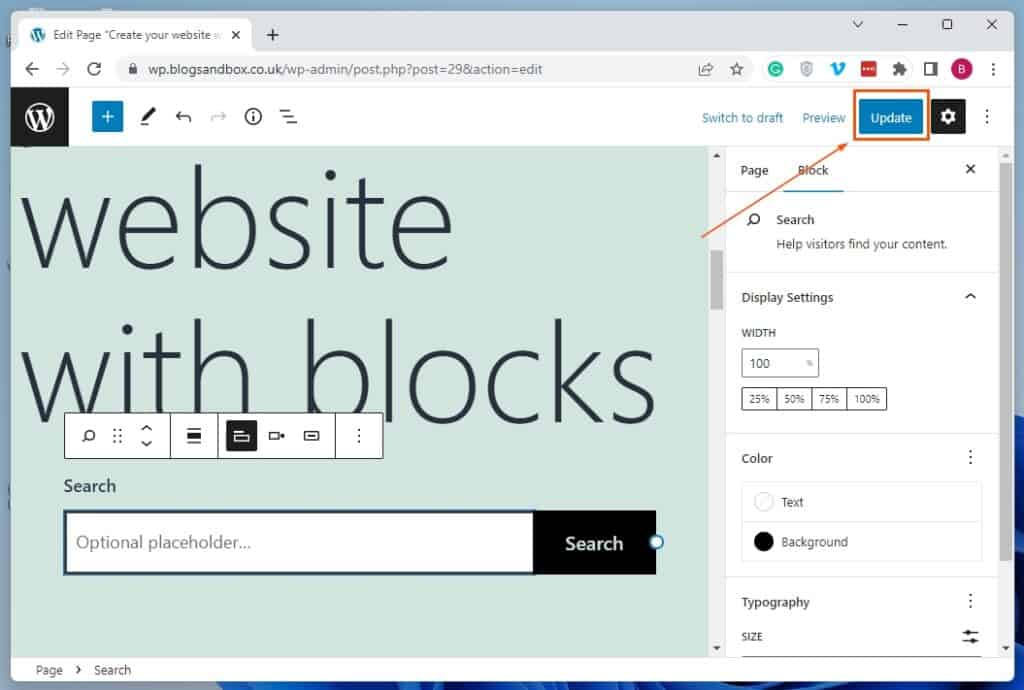 Add Search Bar To Home Screen In WordPress Through WordPress Block Editor 