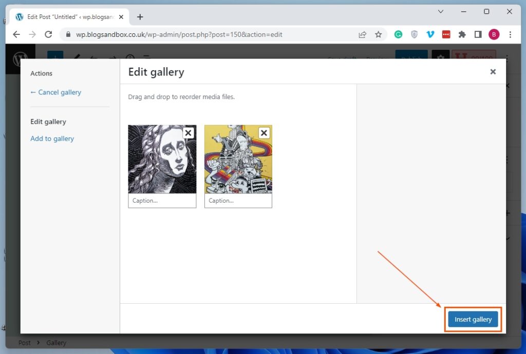 Put Pictures Side By Side In WordPress Using Gallery Block