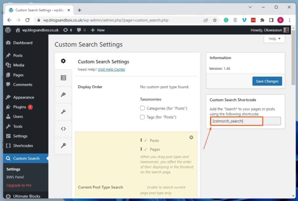 Add Search Bar To Home Screen In WordPress Using A Plugin