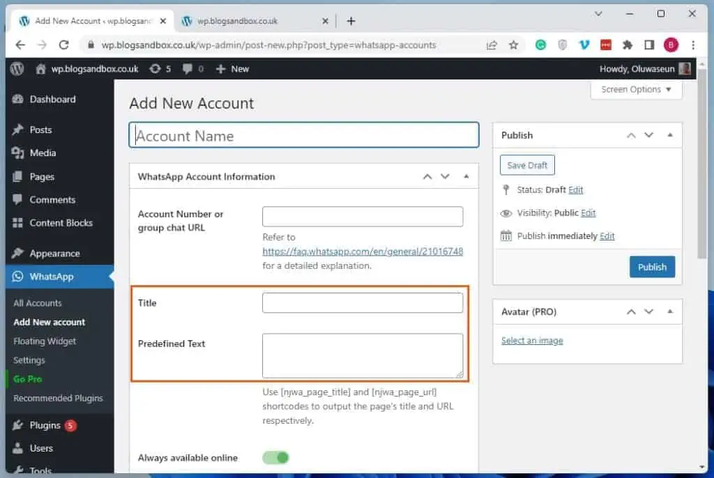 Add WhatsApp In WordPress Using WP Chat App Plugin
