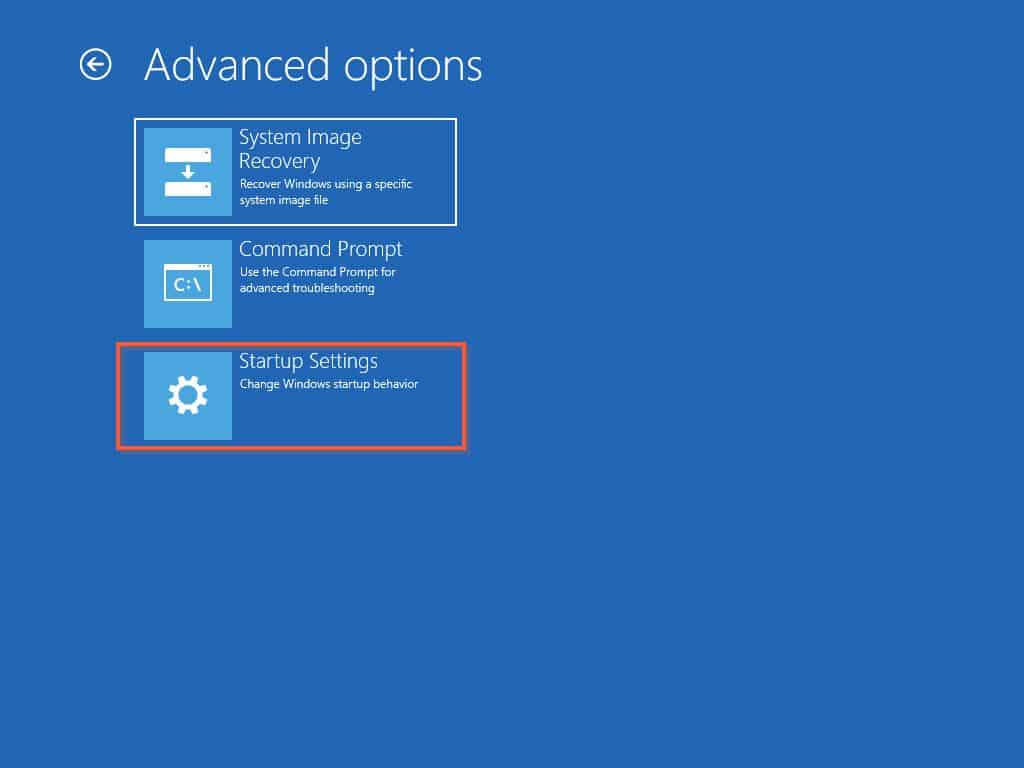 on the Choose an option page, click Troubleshoot