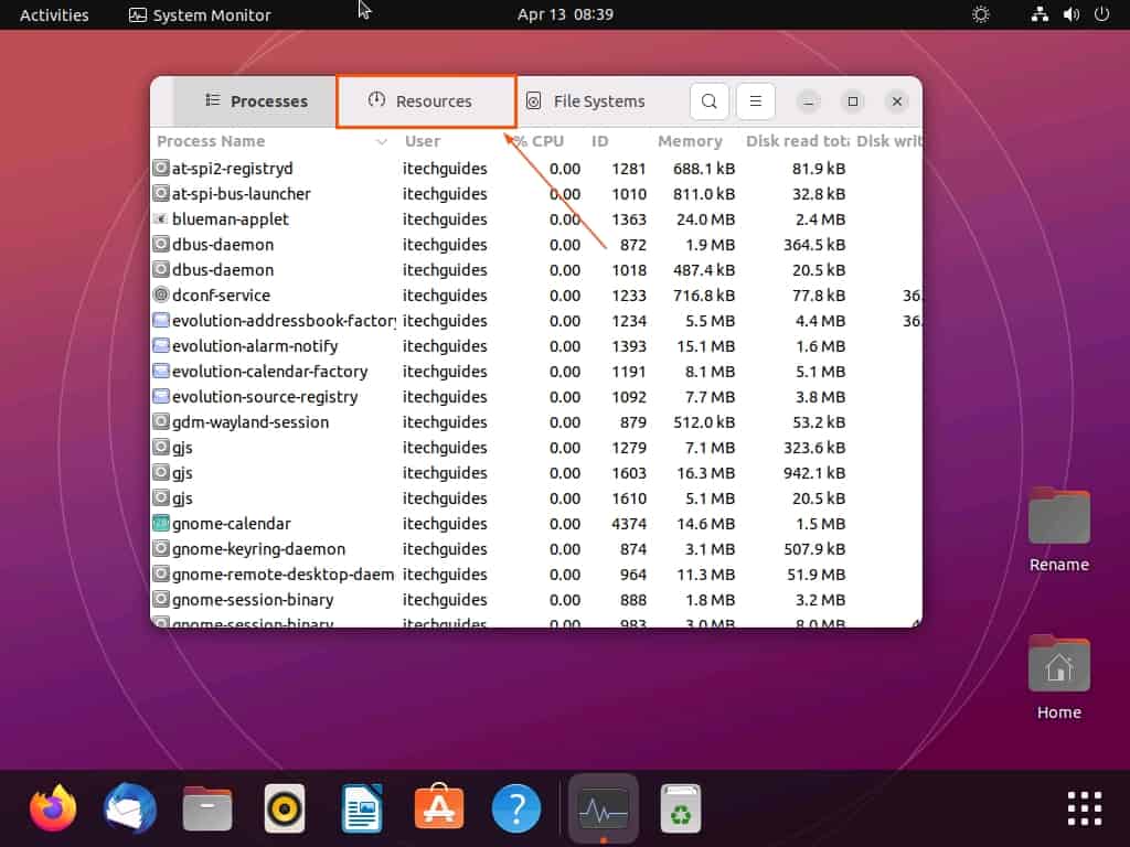 Show Processor Usage In Ubuntu Via System Monitor