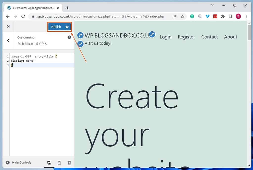 Remove Title In A Specific WordPress Page Via Theme Customizer 