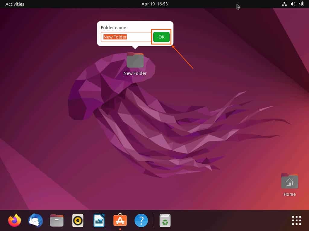 Create A Folder On The Desktop In Ubuntu Via Context Menu