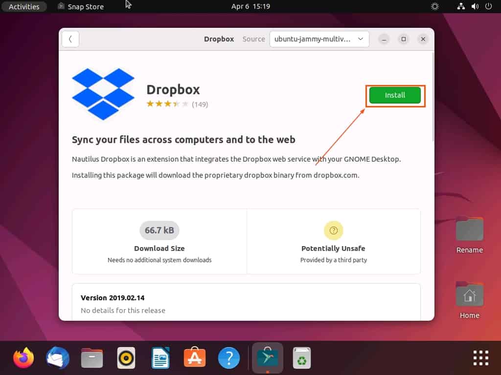 Add Dropbox To Ubuntu Through The GUI  