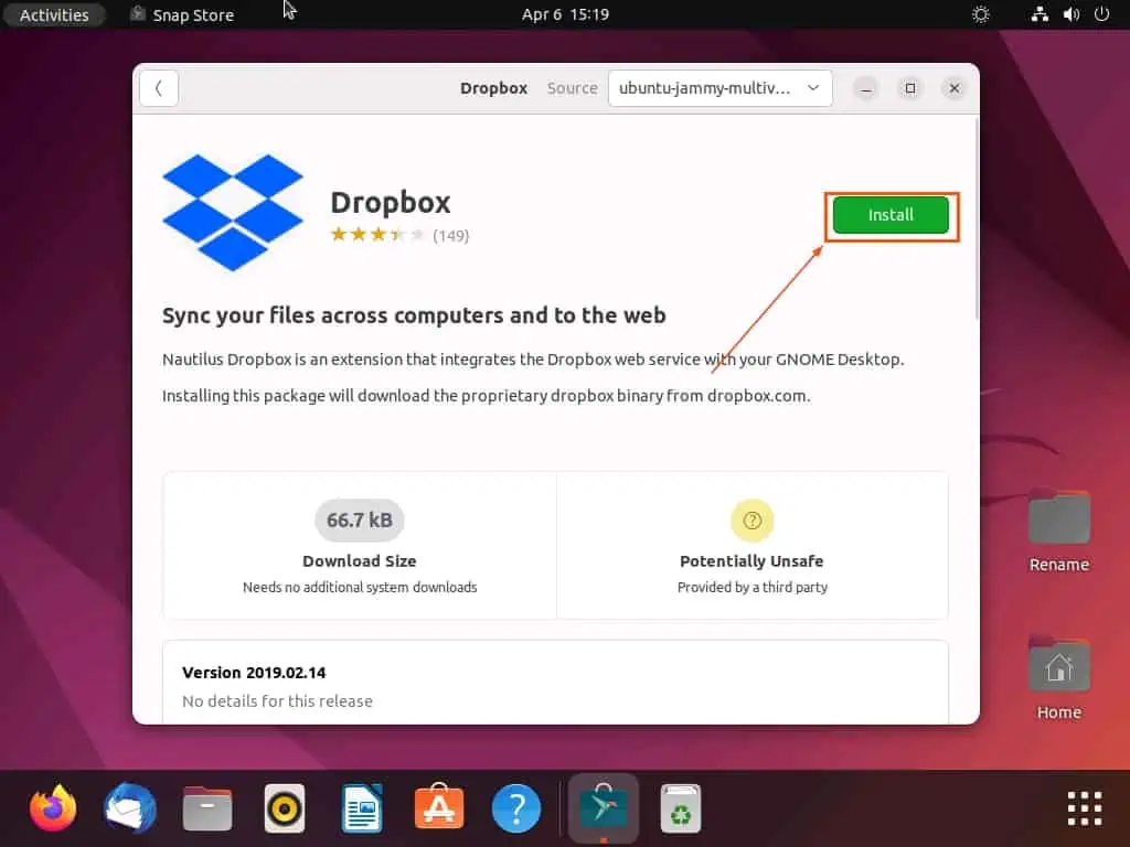 Add Dropbox To Ubuntu Through The GUI