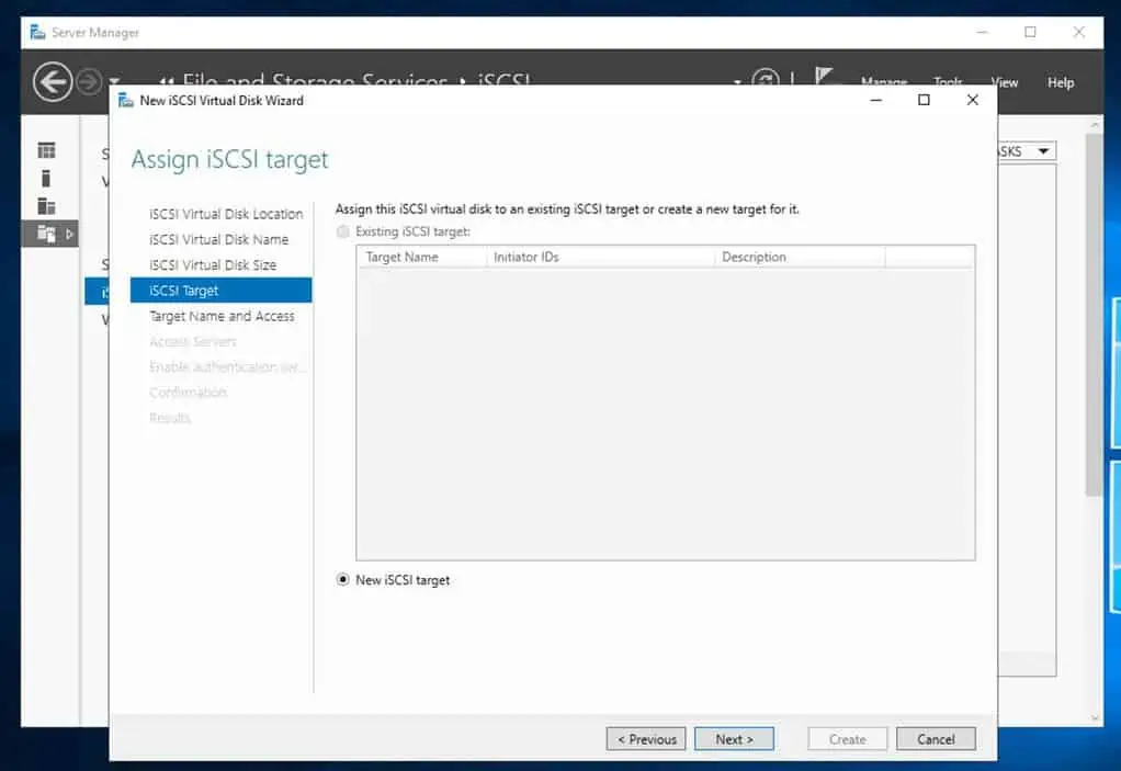 Configure iSCSI Windows Server 2019