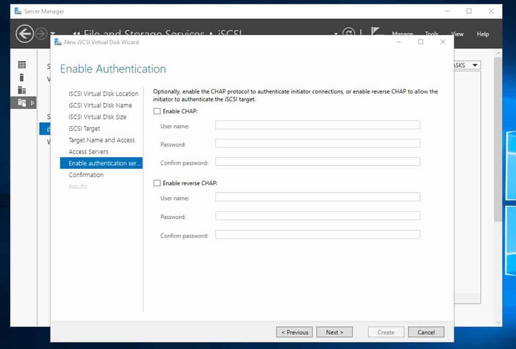 Configure iSCSI Windows Server 2019