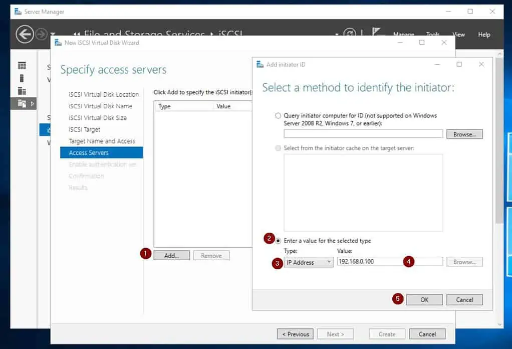 Configure iSCSI Windows Server 2019