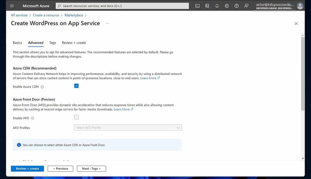 Create a WordPress site with Azure App Service