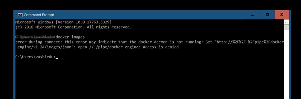 Open \.\pipe\docker_engine: Access Denied