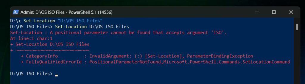 Change Directory to a Path with Spaces