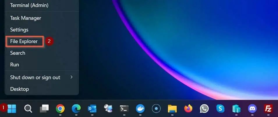 configure File Explorer to unhide extensions of known file types - step 1
