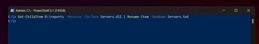 Change File Extension in Windows with PowerShell 2