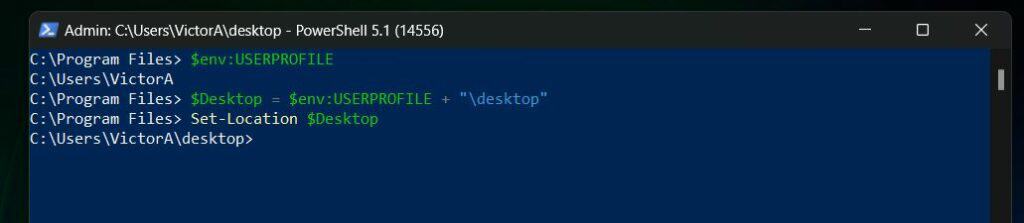 Change Path to the Desktop 3