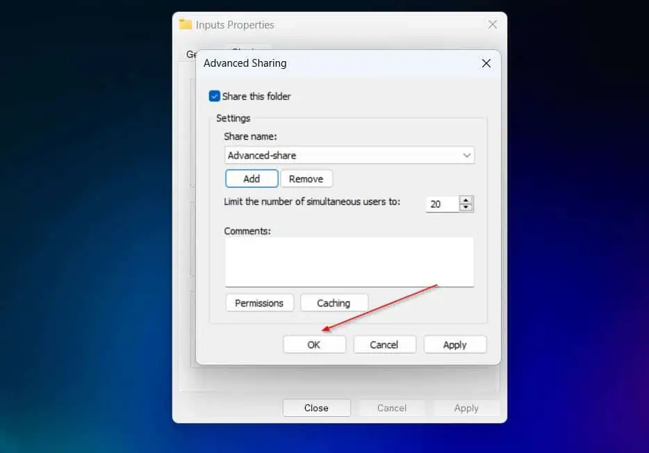 Finally, click OK to complete the process