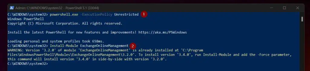Step 1 -  Install the Exchange Online PowerShell Module