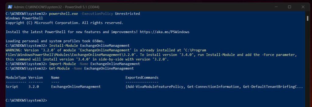 Step 1 -  Install the Exchange Online PowerShell Module 2
