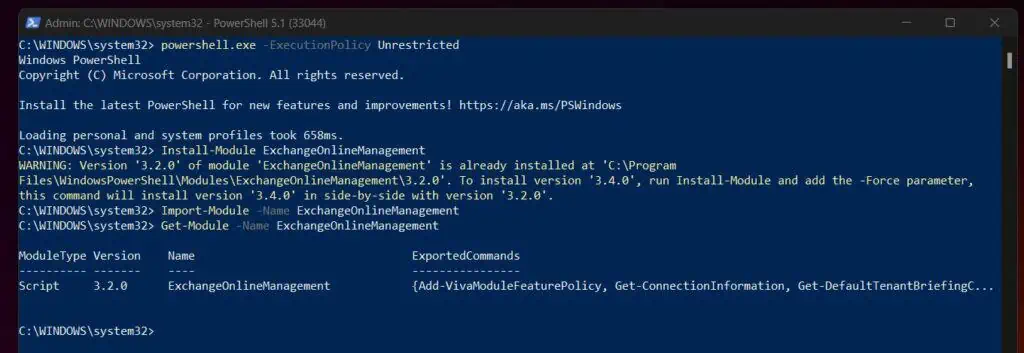 Step 1 -  Install the Exchange Online PowerShell Module 2
