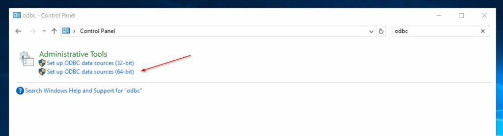 Test Connection with ODBC Data Sources Driver 1