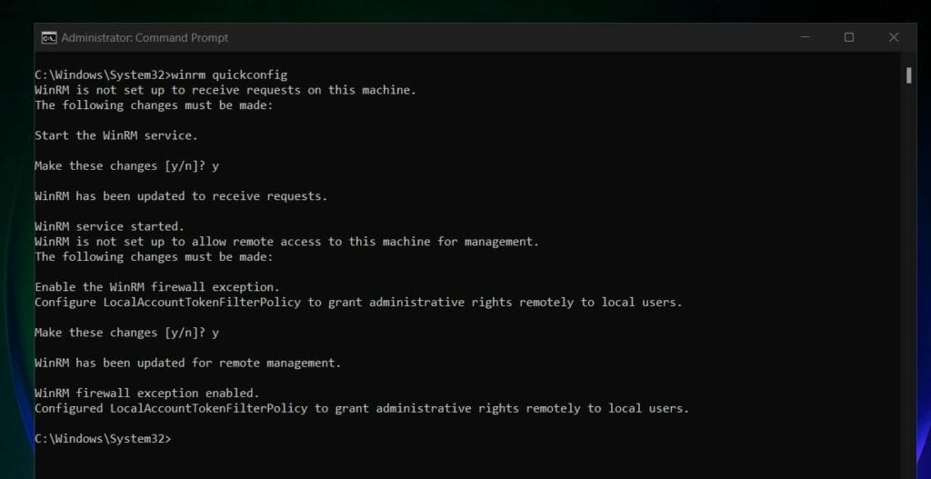 The process is very quick and you should receive a confirmation that the configuration is completed. 
