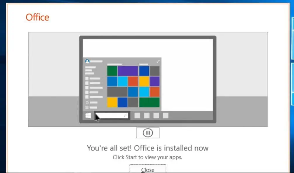 When the installation is completed, the image in the screenshot below will be displayed