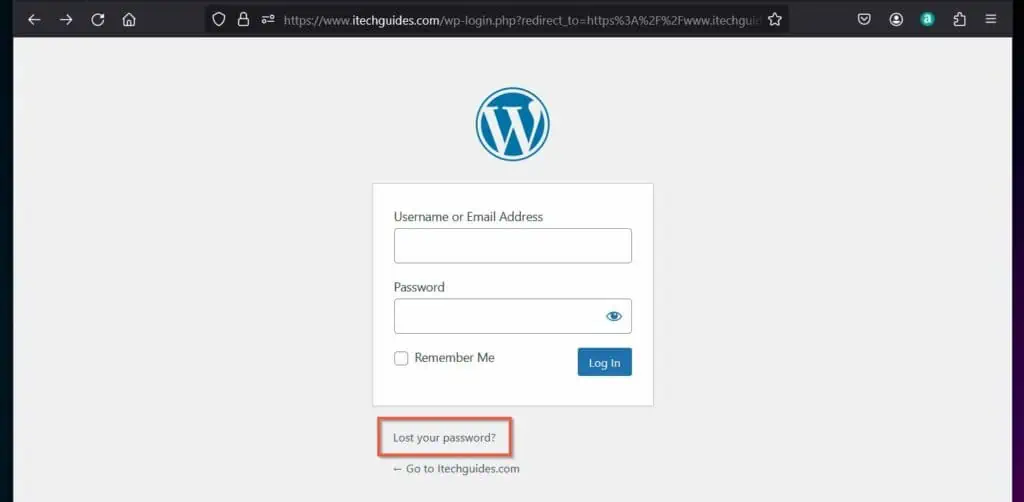 WordPress Lost Password Redirects to Page Not Found [Fixed]