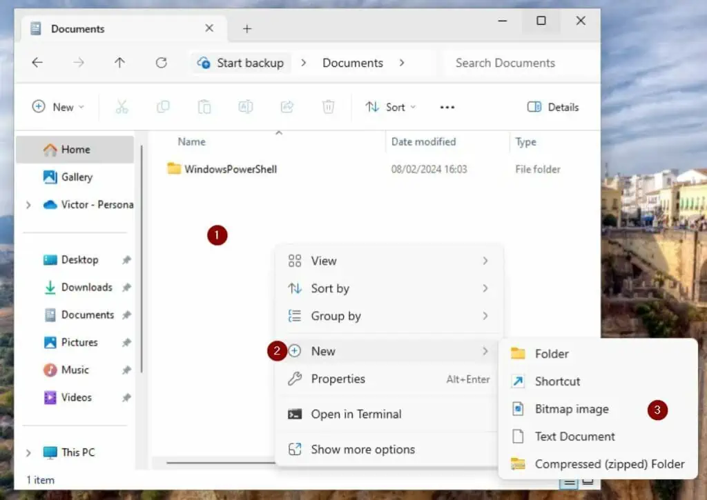 Create Files or Folders with File Explorer