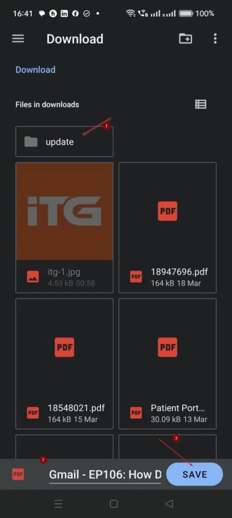 Finally, note where the PDF will be saved on your phone or select a different location, give the file a new name, then, tap Save