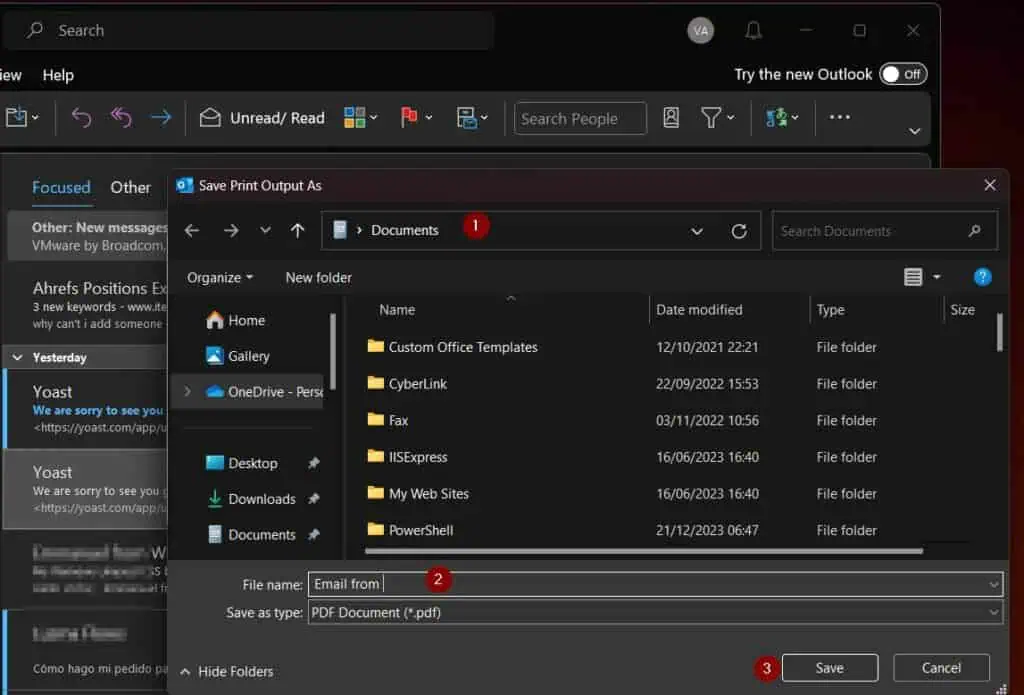 Finally, select the folder to save the PDF, give the file a name, and click Save
