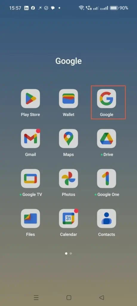 Open the Google search app