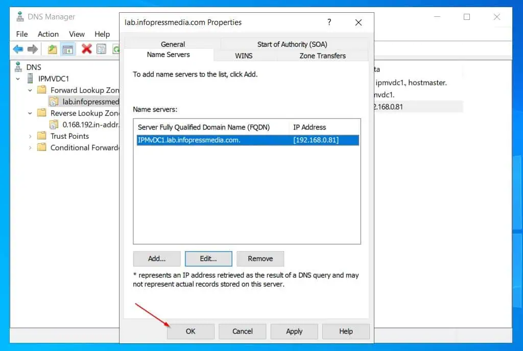 Finally, click OK to save the changes and close the zone's properties sheet.
