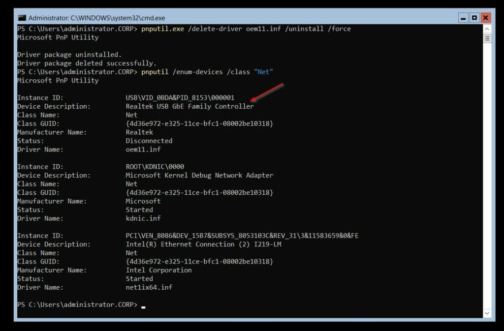 How to Uninstall Drivers From a Windows Server Core