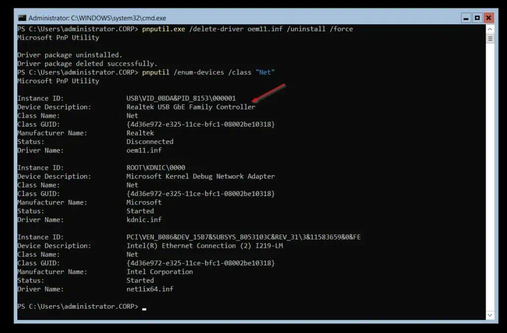 How to Uninstall Drivers From a Windows Server Core