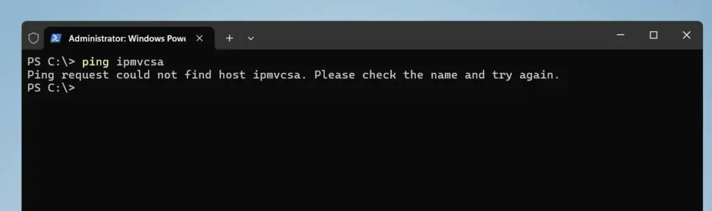 Ping request could not find host