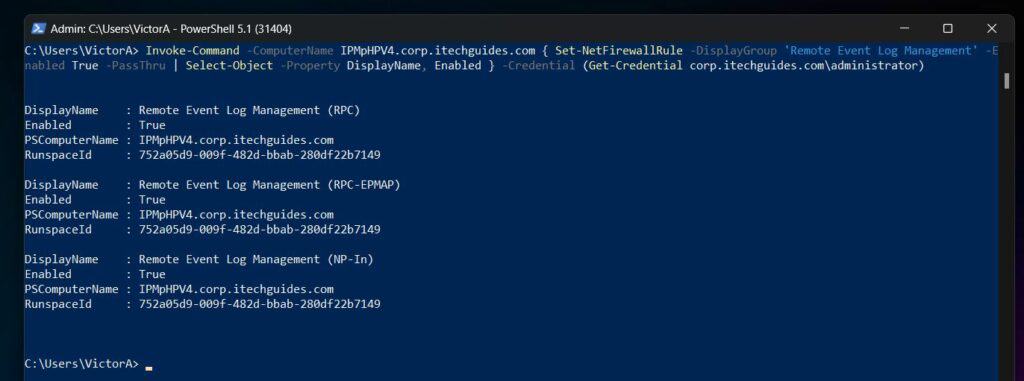 The command will return the following results - see my screenshot below: