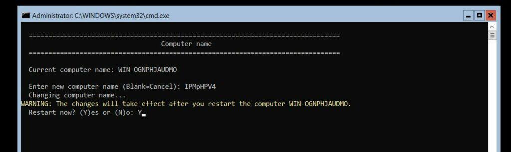 You will be prompted to restart the computer, select Y and restart the computer.