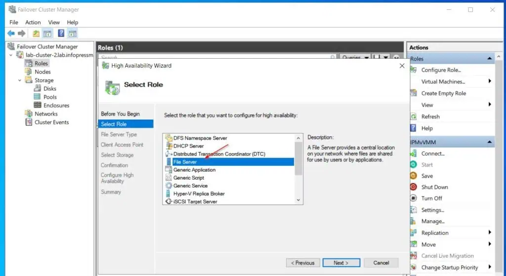 Then, choose the File Server role and click Next.