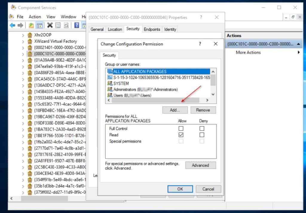 After that, click the Add button. Then, in the Enter the object name to select field, enter Local Service, click Check Names, and OK.