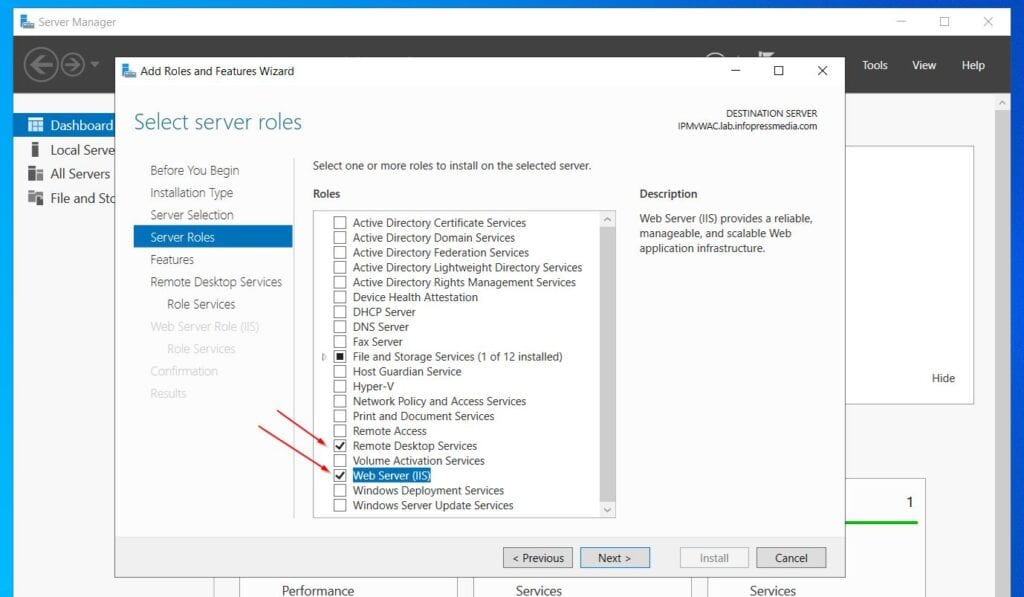 Confirm that the two roles are checked. Then, click Next.