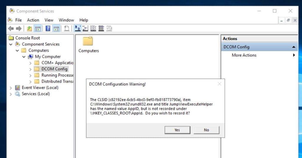 If you receive the warning message in the screenshot below, select Yes.