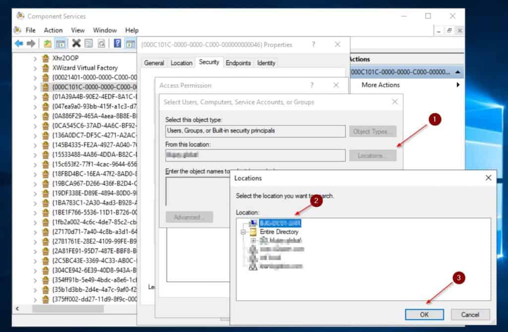 Then, click the Locations button next to From this location, select the name of the local server and click OK.