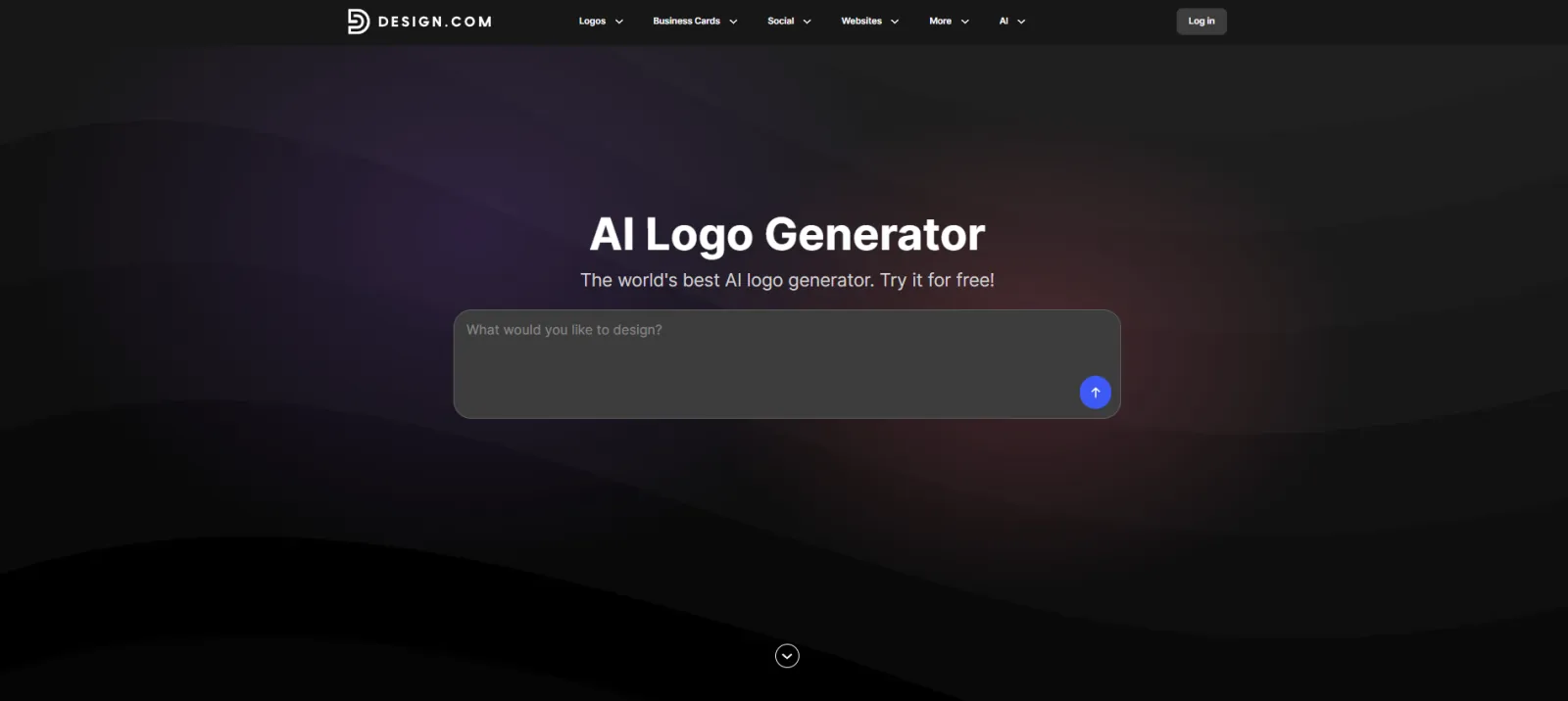 Design.com AI logo generator homepage