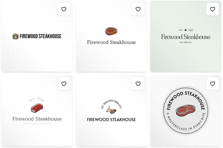 Squarespace logo options for Firewood Steakhouse
