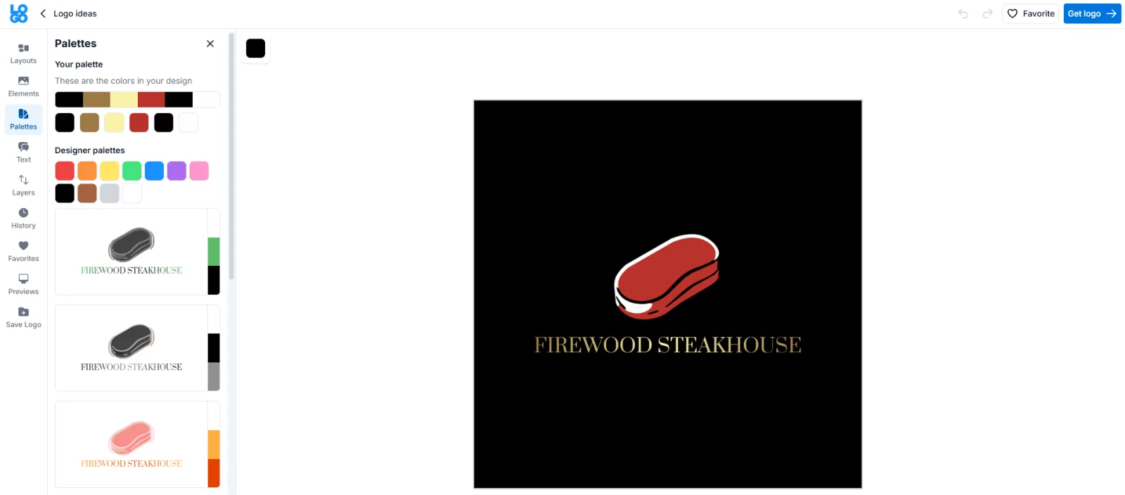 Customizing a logo in the Squarespace Logo Maker