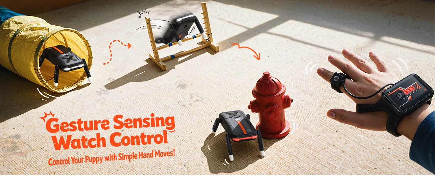 Controlling the Ruko R1 Mini Robot Dog with the gesture-sensing watch